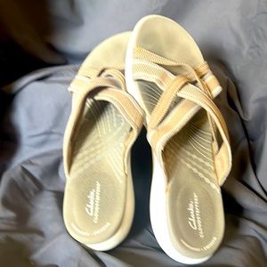 Clarks sandals are comfortable but work with anything!!